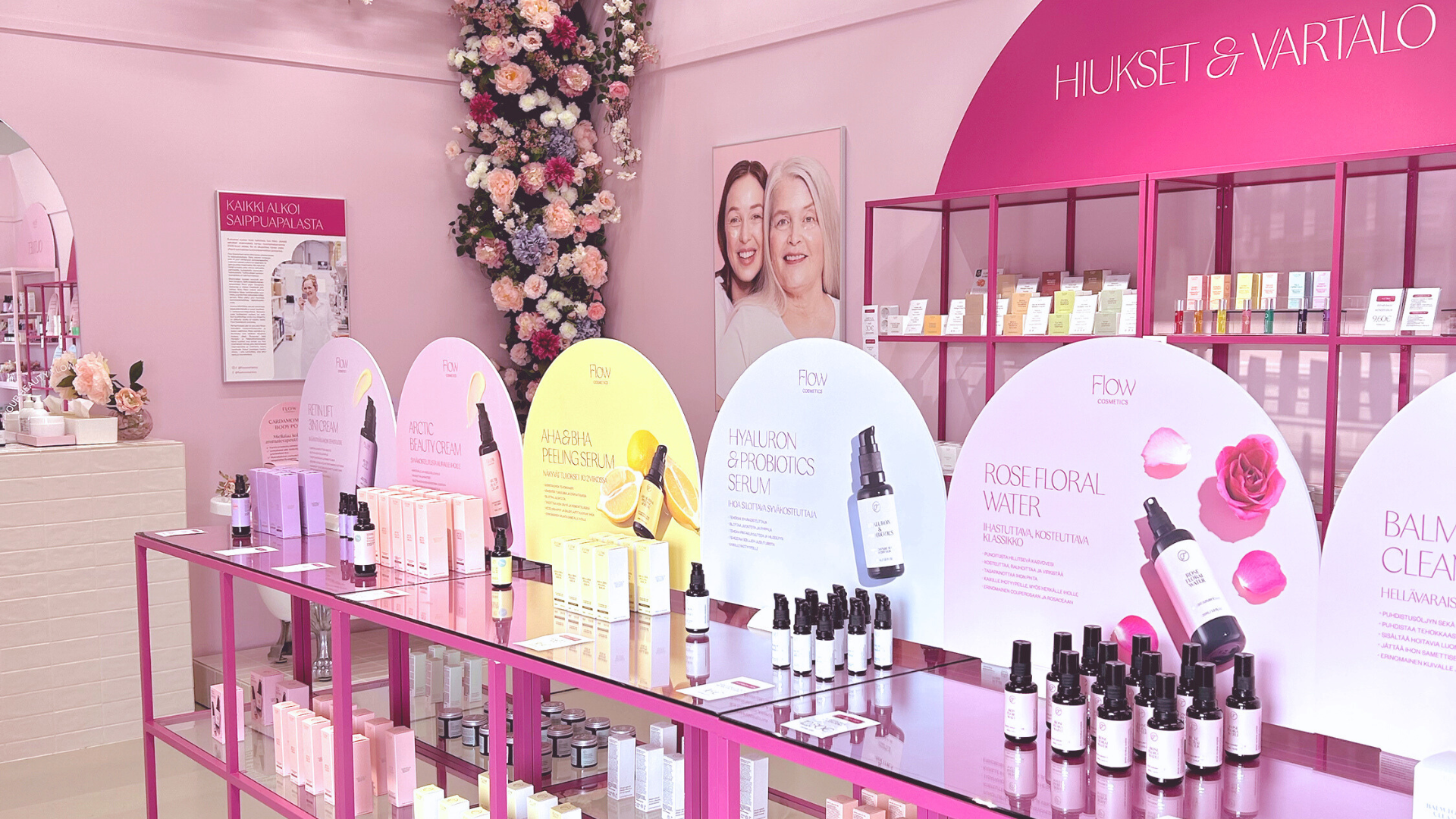 Flow Cosmetics tehtaanmyymälä Riihimäellä