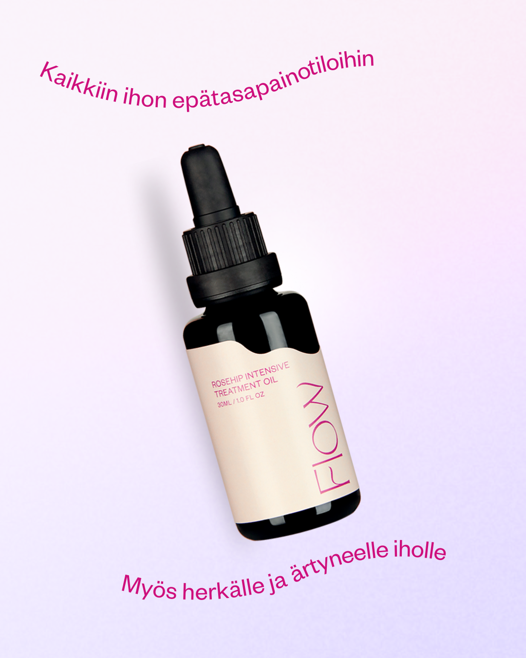 Rosehip Intensive Treatment Oil hoitoöljy herkälle ja haasteelliselle iholle