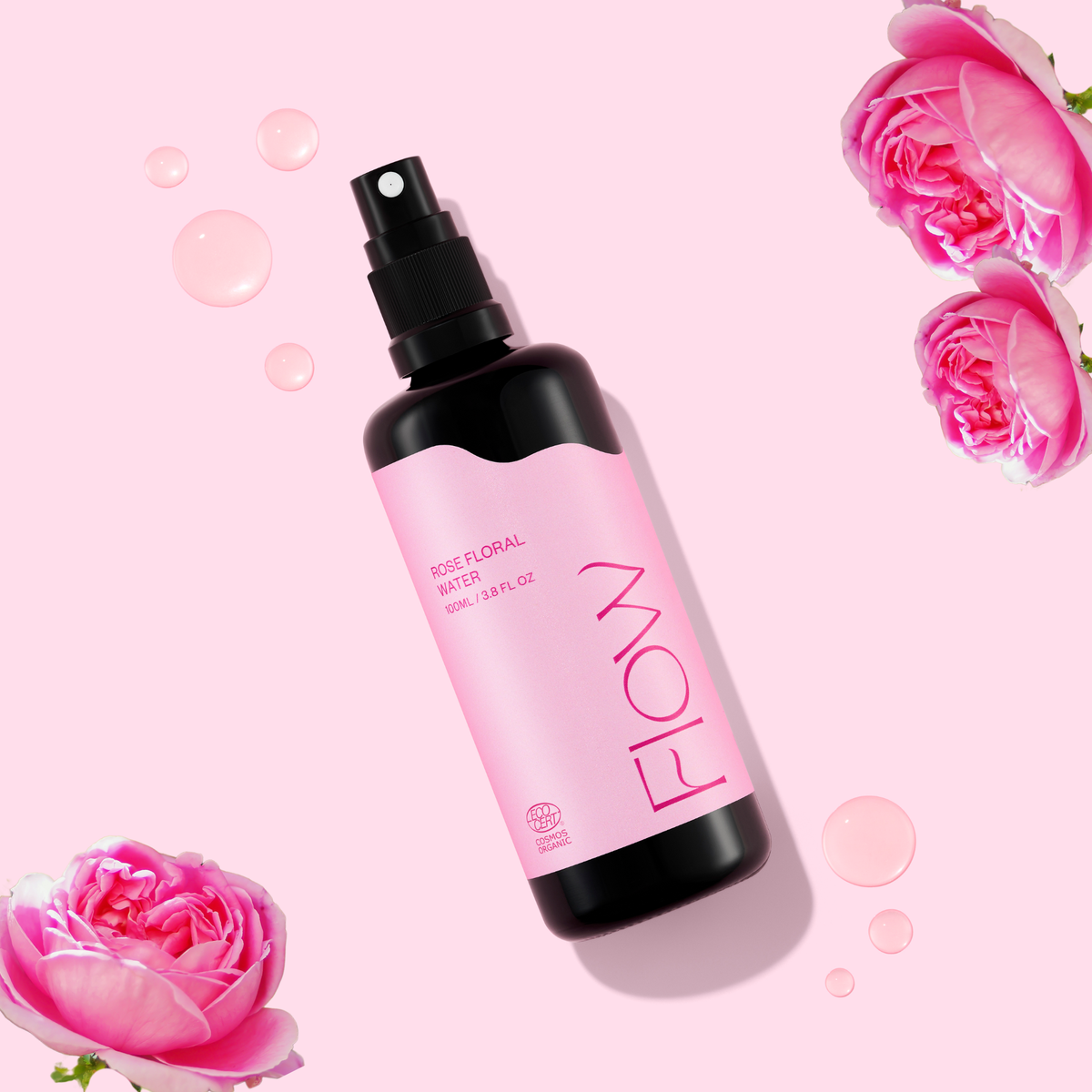 Flow Cosmetics Ruusuvesi sopii vaihdevuosi-iholle Ecocert Cosmos Organic