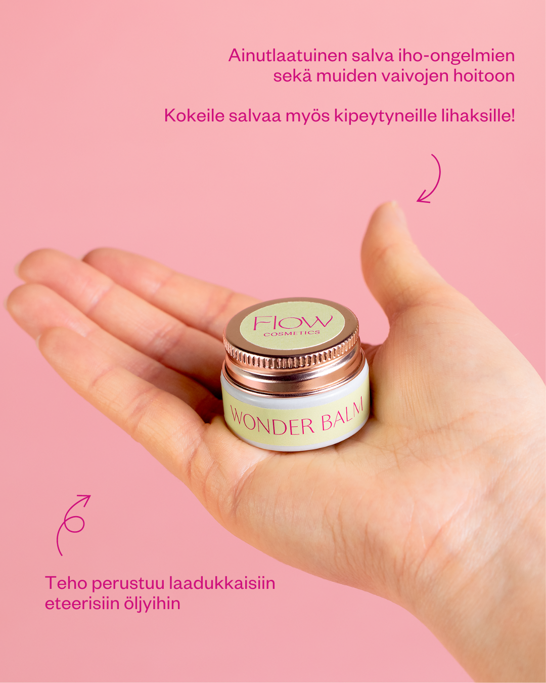 Wonder Balm -hoitosalva on suunnitteltu lievittämään monenlaisia vaivoja, kuten yskää ja tukkoista oloa, itikanpistojen kutinaa sekä huuliherpeksen aiheuttamaa tykyttävää tunnetta. Kokeile myös kipeille lihaksille.